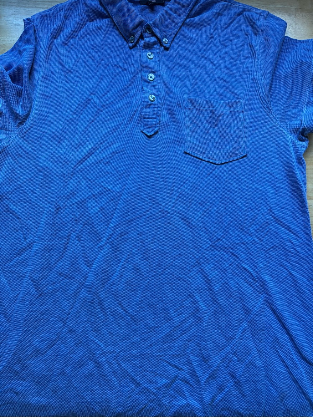 Men's Blue Polo Shirt with Chest Pocket